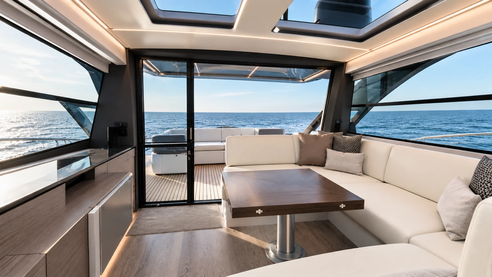 Pershing 5X — Saloon to cockpit